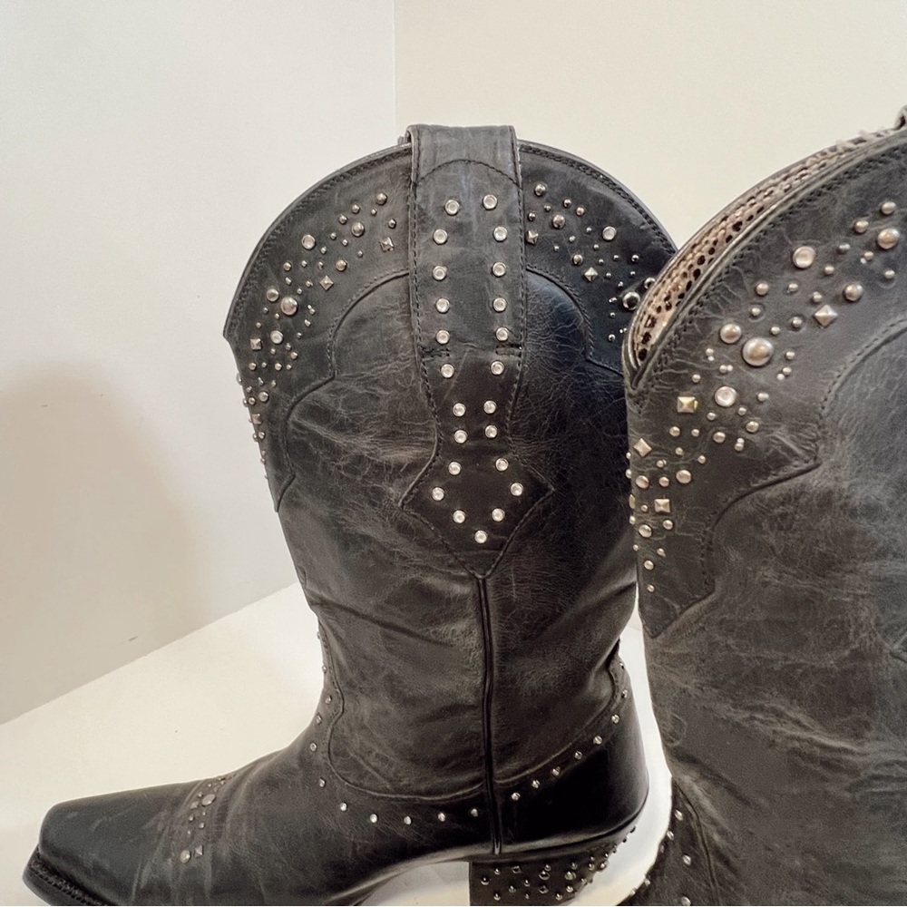 Ariat Sassy Black Leather Rhinestone Western Boot - Picture 6 of 15